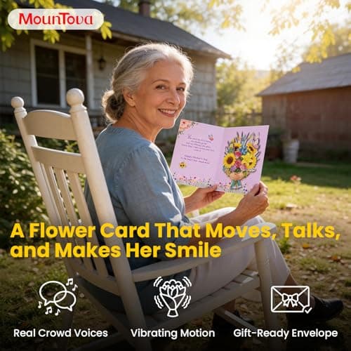 mountova Mothers Day Card with Sound & Motion, Musical Sunflower Bouquet Mother's Day Card, Heartfelt Mothers Day Gifts for Mom, Grandma, Wife, Daughter, 5.9 x 7.9Inch - Thumbnail 3