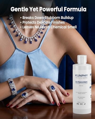 kunphy Jewelry Cleaner Solution -Ultrasonic Cleaner Solution for Gold, Silver, Platinum Diamonds and Non-Porous Precious & Semi-Precious Jewelry 4 oz(120ml) - Thumbnail 4