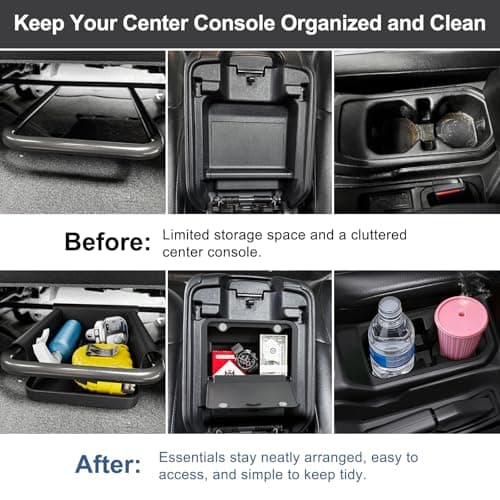 DIAMOOKY 3PCS Front Under Seat Storage Organizer for Jeep Wrangler JL JLU 2018-2026 & Gladiator JT 2020-2023 2024 2025 2026 Accessories Hidden Center Console Organizer Cup Holder (Not for Power Seat) - Thumbnail 3