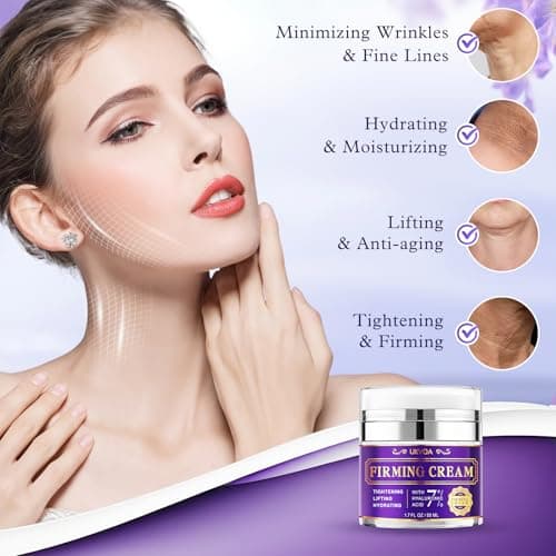 UKVOA Retinol Face and Neck Firming Cream - Fast-Acting Anti Wrinkle Treatment for Women, Firming Moisturizer with Collagen & Hyaluronic Acid, Tightens Sagging Skin, 1.7 Fl Oz - Thumbnail 6