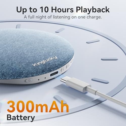 Kinglucky Bluetooth Pillow Speaker for Sleeping, Mini Portable Under Pillow Speaker Built-in White Noise Sound Machine, Soft Immersive Sound Field, Headphone-Free Sleep Speaker for Side Sleeper - Thumbnail 6