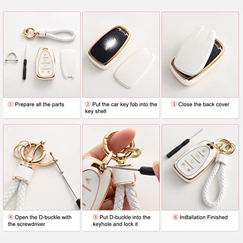 RUABIBAN for Ford Key Fob Cover with Keychain, Soft TPU Key Case Protection Fit for F150 Explorer Mustang Edge Lincoln MKZ MKX MKC - Thumbnail 5
