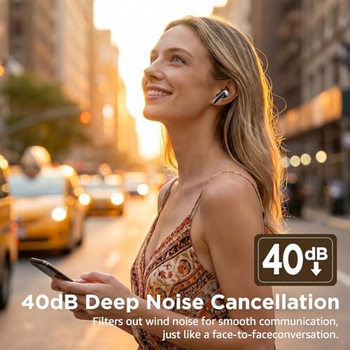 syomiyurx 2026 Upgrade Wireless Earbuds Bluetooth 5.5, Flagship Edition with ENC Call Noise Reduction, HiFi Surround Sound, 13mm Speaker, Ultra Long Battery Life, Sweat Proof (Black) - Thumbnail 5