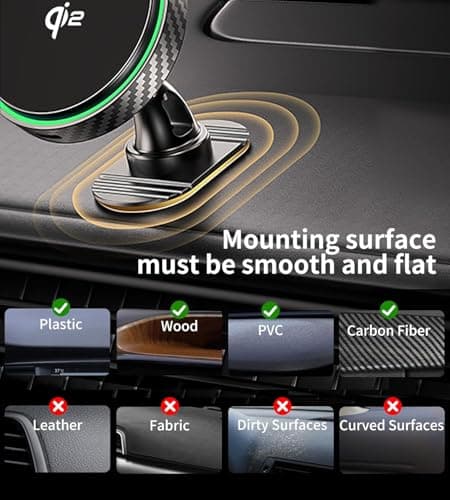 GuMosh for Magsafe Car Mount Charger 2026 New [Qi2 Certified-15W], 360° Rotatation [Dash & Vent] Wireless Car Charger, for iPhone 17 16 15 14 13 12 Series, for Magnetic iPhone Car Accessories, Black - Thumbnail 6