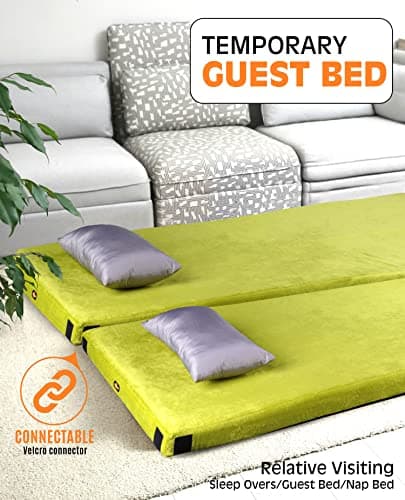 GAIALOOP 3 Inch Memory Foam Camping Mattress, Dual Layer Thick Sleeping Camp Pad for Car Tent Cot, Roll-Up Portable Glamping Floor Bed for Guests Sleepover[Queen: 80 * 60 * 3"] - Thumbnail 5