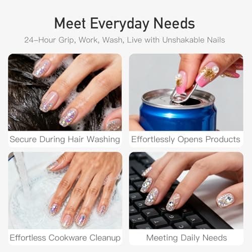 Curvlife CareHold Strong Hold Nail Adhesive Tabs for Valentine Press On Nails – 10 Sheets 240pcs 12 Sizes, 0.3mm Ultra Thin Waterproof Breathable Nail Glue Stickers, Daily Wear and Gentle Removal - Thumbnail 5