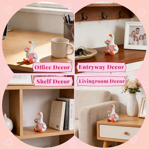 Dzpsoon Mother's Day Mom Gifts Goose Decor Cute Desk Decor Mini Desk Goose Figurine Bookshelf Decor for Mom - Thumbnail 4