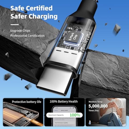 USB C Splitter Multi Charging Cable,USB A/C to USB C Charging Cord,Dual Type C Charger Cord,4 in 2 Multi Charger Cord with 4 Type-C Connectors Compatible with iPhone16/15/Cell Phones Tablets and More. - Thumbnail 4