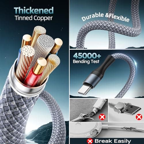 Cruise Essentials 2026, 3 in 2 Multi Charging Cable for iPhone Watch Charger/iPhone 17/IP, iWatch Charger, Travel Camping Essentials Compatible with iWatch 11-2/Ultra/iPhone 17-8,Car (5FT, White) - Thumbnail 4