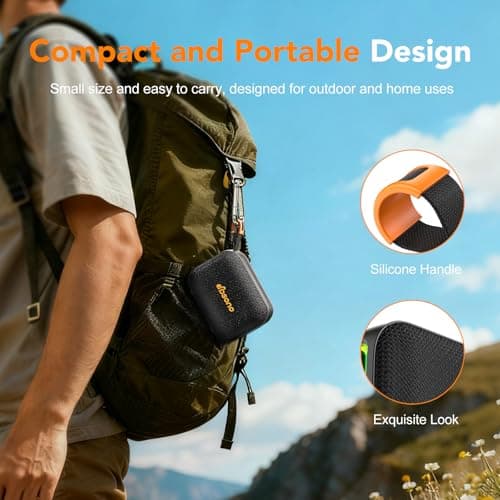 Portable Bluetooth Speaker Waterproof Gift: IPX5 HD Sound Up to 24H Playtime, TWS Pairing, Wireless Speakers with Lights, Travel Beach Essentials Birthday Gifts for Men Women Boys Girls-Black - Thumbnail 6