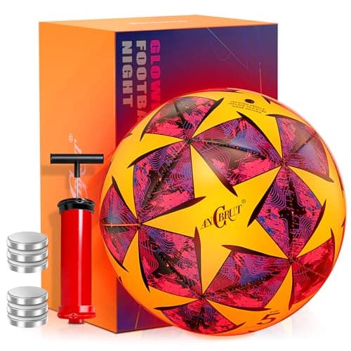 ANCBRUT Light Up Soccer Ball Glow in The Dark Size 3/4/ 5 Indoor&Outdoor Sports Gifts Birthday Ideas for 3-15+ Boys, Girls, Teens with Pre-Installed Batteries & Pump (Size 5 Soccer Ball)