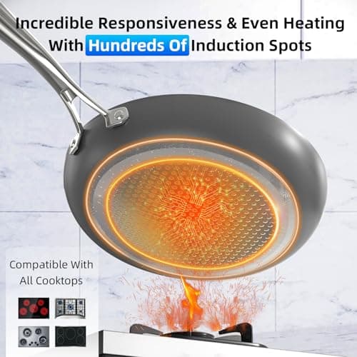 Deluxe DUXANO 14PC Healthy Pots and Pan With 9H Anti-scratch Coating, 2-Layer Non-Stick Ceramic&PFAS Free, Sensitively&Evenly Induction Cooking, Enhanced Flavor with Infrared Cookware, Dishwasher Safe - Thumbnail 5