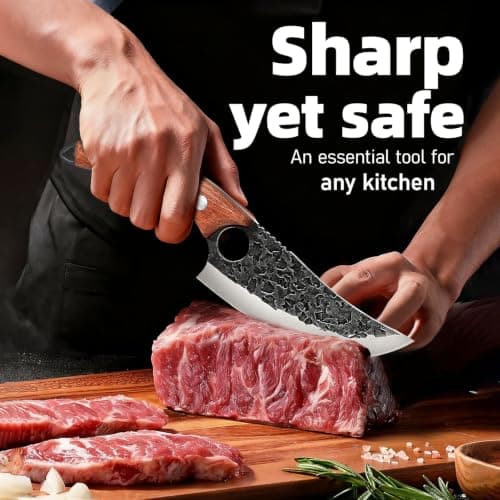 Chef Knife, Kitchen Knife for Cooking, Birthday Gifts for Men Dad Husband for Anniversary, Chopping, Japanese Steel Knife for Home, BBQ, Balance & Control, 6 Inch - Thumbnail 6
