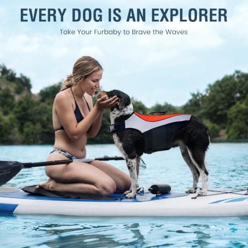 Dog Life Jacket for Swimming & Boating, High Buoyancy Dog Life Vest with Rescue Handle, Reflective Adjustable Dog Flotation Device for Pool, Lake & Kayaking, Secure Fit Pet Swim Vest (XXXL, Orange) - Thumbnail 6