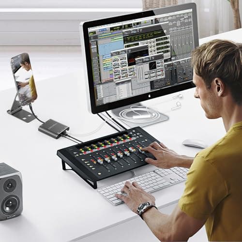 COOLSELL Audio Interface, Stereo 24Bit/192kHz USB C & iPhone Guitar Interface for Recording, Live Streams and Podcasting, Compatible with iPhone, iPad, Mac, Android and PC - Thumbnail 5