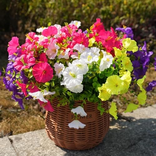 Fanfantoey 14 pcs Artificial Flowers for Outdoors, UV Resistant Fake Flowers - Image 1