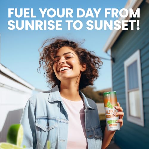 JUNO ENERGY Limeade Still Energy Drink - Sugar Free, 125mg Organic Caffeine from Green Coffee Beans, Hydrating with Stevia, Organic Lime Juice - Vegan, Gluten Free, 12 Pack - Thumbnail 5