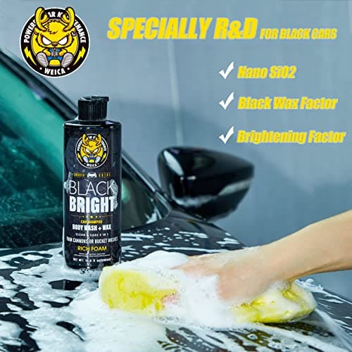 WEICA Black Car Shampoo - Deep Gloss Enhancer for Dark Vehicles, pH Safe for PPF/Ceramic Coated Surfaces, 16.9 fl oz - Thumbnail 4