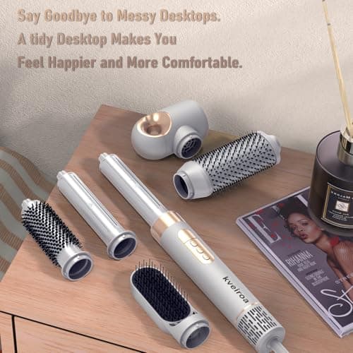 6 in 1 Hot Air Brush & Hair Dryer–High-Speed Hair Dryer Brush with Auto Wrap Curlers, Hot Air Styler Wrap Fast Drying & Frizz-Free Styling, No Heat Damage, Volumizing with Travel Bag - Thumbnail 5