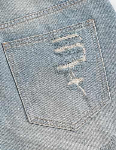 Aelfric Eden Rhinestone Wide Leg Jeans High Waisted Loose Streetwear Straight Baggy Denim Pants Vintage Y2K Trousers Blue - Thumbnail 6