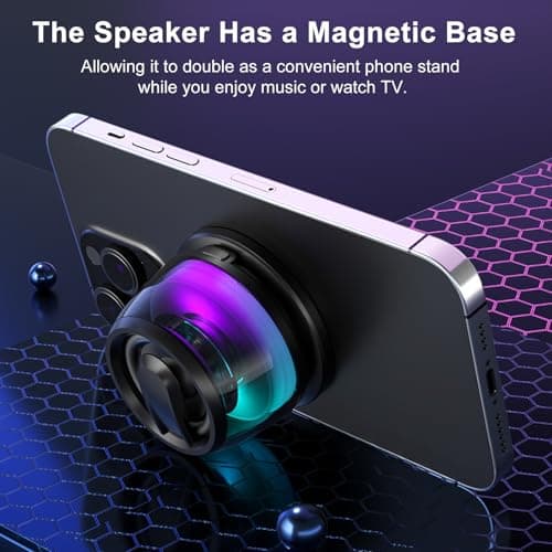 EGBULL Magnetic Bluetooth Speaker, Portable Phone Stand Speaker with RGB - Thumbnail 3