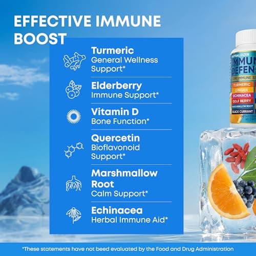 12 in 1 Immune Support Supplement - Immune Defense Vitamins w/VIT D3, Vitamin С, Zinс, Echinacea, Elderberry, Ginger &More - Natural Immunity System Booster - Immune & Muscle Health 120cs - Thumbnail 2