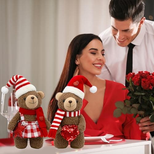 KnomeKo Valentines Day Gifts for Her - Valentines Gnomes Teddy Bear Farmhouse Table Decor for Home - Romantic Gifts Galentines Day Decorations - Thumbnail 6