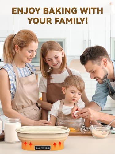 2L Heating Banneton Bread Proofing Basket, Upgrade Timer & 6 Temp Settings, Silicone Sourdough Bread Proofing Basket Set, Electric Thermostatic Banneton Basket with Display (Oval-A) - Thumbnail 2