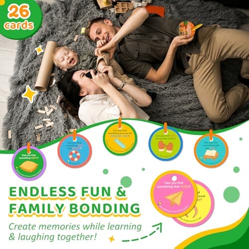 giftoria Home Scavenger Hunt Cards: 50 Toddler Indoor Find & Learn Activities | Fun Educational Games for 3-5 Year Olds | Preschool Boys & Girls Early Development (Preshool) - Thumbnail 6