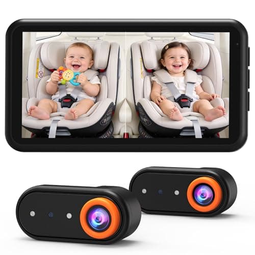 LUCKVIEW BM2 PRO Dual Baby Car Camera, 5.2" 1080P HD Display for Rear-Facing Car Seats, IR Night Vision, Anti-Shake Mount, Easy Install – Ideal for Parents with 2 Kids and Pets - Image 1