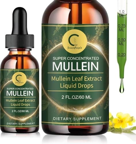 GPGP GreenPeople Mullein Leaf Drops with Elderberry - Max Strength Lung Cleanse and Detox for Smokers, Mucus Relief & Respiratory Support - Liquid Tincture, Alcohol-Free, 2 FL OZ - Image 1