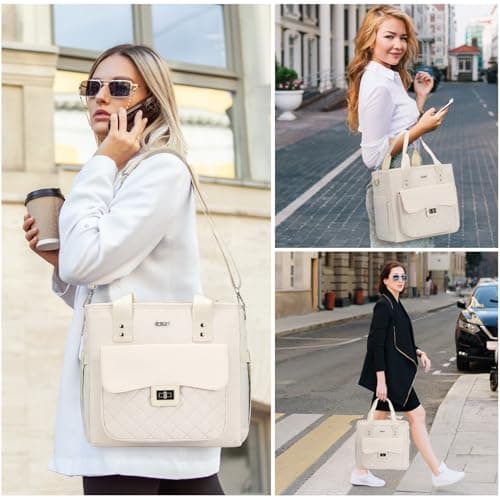 RJEU Women Lunch Box for Work,Large Insulated Lunch Bag Leakproof Cooler for Adults,Loncheras para Mujer (Beige) - Thumbnail 6