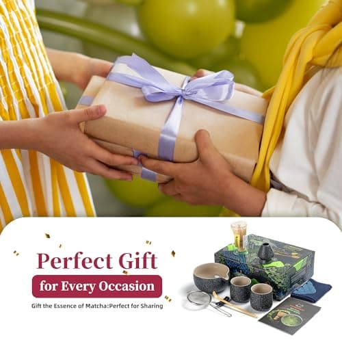 TEANAGOO 9 Pcs Matcha Whisk Set,Ceramic Matcha Set,Matcha Kit for Ceremony,Matcha Tea Set for Making Breakfast/Matcha Latte,Matcha Whisk and Bowl Set with 2 Matcha Cups(7.2oz),Gift for Matcha Lover - Thumbnail 6