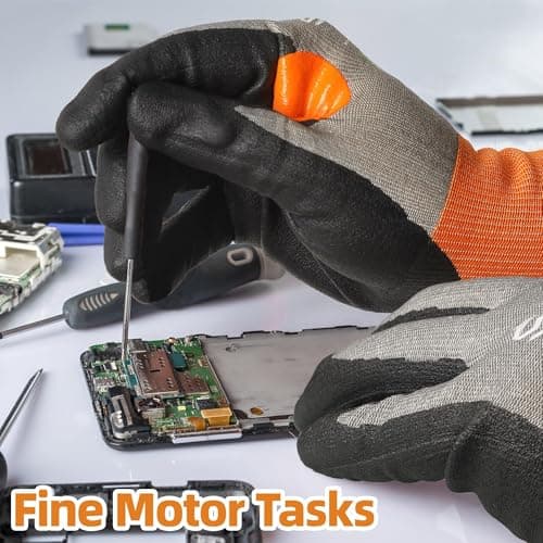 Schwer A6 AIR-SKIN Cut Resistant Work Gloves, Comfortable & Breathable, 21-Gauge Seamless Knit Flexible Safety Working Gloves with Grip for Refined Tasks, Touch-screen, 1 Pair, S, AR5926 - Thumbnail 5