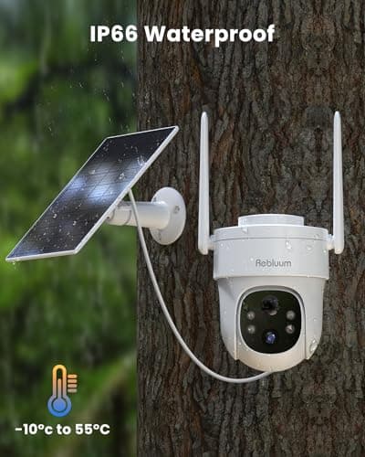 Rebluum Security Camera Outdoor Wireless, 3K/5MP Solar Camera Outdoor Wireless, Battery Powered 360°PTZ, Color Night Vision,PIR Motion Detection,2-Way Audio,Compatible with Alexa - Thumbnail 5