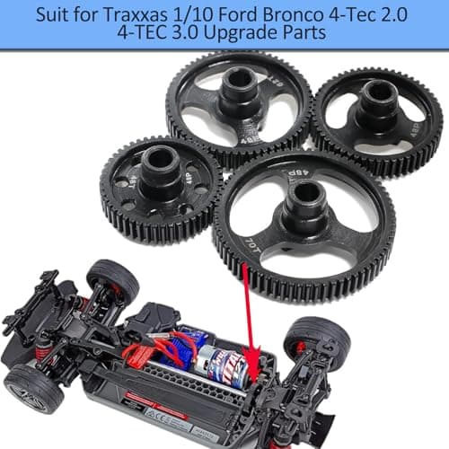Qloi-LeUe Spur Gear 48T 55T 62T 70T 48P Hardened Steel Gears for Traxxas 1/10 Ford Bronco 4-Tec 2.0/4-TEC 3.0 Upgrade Parts (48T) - Thumbnail 3
