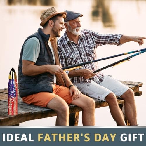 Funslive We the People American Flag, 250 Anniversary USA 34 oz Bullet Tumblers, Unique Shaped Thermos, Anniversary Birthday Dad Gifts for Men, Present Ideas for Fathers Day, Fishing Hunting Camping - Thumbnail 6