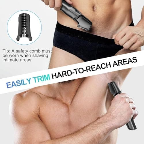 kensen Manscape Dual Speed Body Hair Trimmer Men, 4-in-1 Beard Trimmer for Men, 210 Mins Usage Time Rechargeable Body Shaver for Hair/Beard/Ball/Groin, Waterproof Male Grooming Kit for Pubic Hair - Thumbnail 4