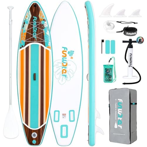 FunWater 10'6×33"×6" Inflatable Stand Up Paddle Board with Premium SUP Paddleboard Accessories, Wide Stable Anti-Slip EVA Deck,Paddle Boards for Adults & Youth of All Skill Levels - Image 1