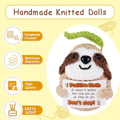 Gifts for Him Her, Positive Crochet Animals with Fragrance, Encouragement Gifts for Women Men, Emotional Support Crochet Gift, for Holidays Such as Mothers Day Fathers Day Birthdays Anniversary - Thumbnail 4