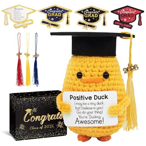 IrichBa Graduation Gifts 2026 for Her Him – DIY Graduation Duck Plush with 3 Replaceable Tassels, Graduation Cap & Card - Funny Emotional Support Gift for Class of 2026 High School College Grad - Image 1