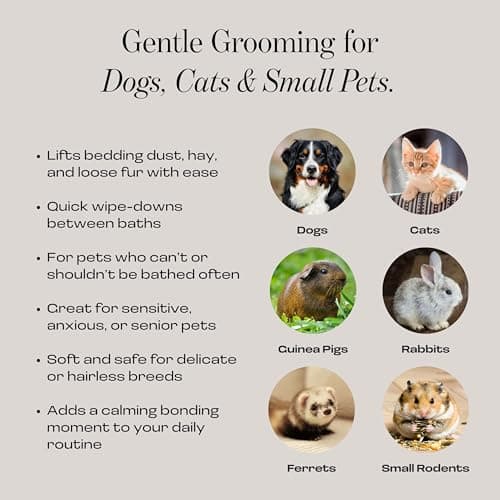 Muddi Mitt Microfiber Reusable Pet Wipes Grooming Towel Glove | Machine-Washable, Soft, Double-Sided Bath Mitt Replaces Wipes | Dirt Odor Removal | Gentle Paw Coat Cleaner | Dogs & Cats (A Pair) - Thumbnail 6