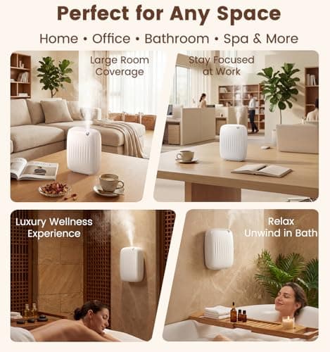 Ziweo Waterless Essential Oil Diffuser - Whole-Home Scent Cold Air Diffuser Up to 3000sq.ft for Large Home Office Hotel - Adjustable Intensity & Time, App & Panel Control - Quiet, Wall Amount - 400ml - Thumbnail 6