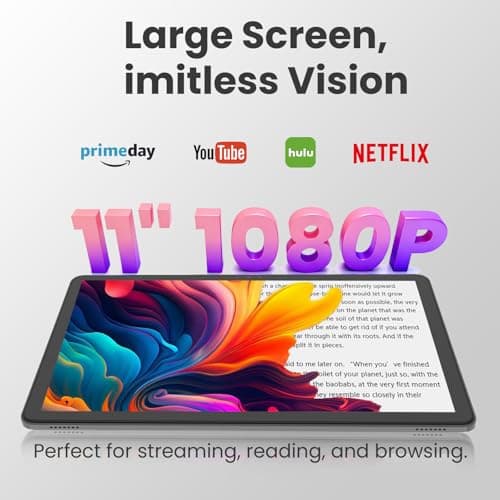 Tablet, 11-inch Android 15 tablets, 20GB+128GB+1TB expansion, Octa-core, 8000mAh large-capacity battery, 5G/2.4G WiFi6, GPS, Bluetooth 5.0, 5MP + 8MP dual cameras, Widevine L1, protective case - Black - Thumbnail 2