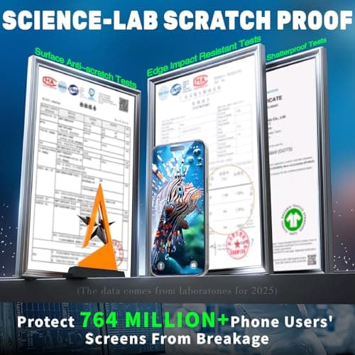 jpyyw 3 Pack Screen Protector for iPhone 16 Plus iPhone 15 iPhone 14 Tempered Glass, 2 HD 1 Anti Spy,Bubble-and-Dust-Free,with Easy Installation Frame, 9H Hardness,Scratch Resistant - Thumbnail 5