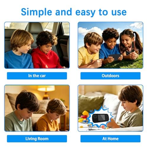 Handheld Game for Kids, 3.5" Large Screen Preloaded 156 HD Classic Retro Video Games, Portable Gaming Player with Rechargeable Battery , Mini Arcade Electronic Toy Gifts for Boys Girls (Black) - Thumbnail 5