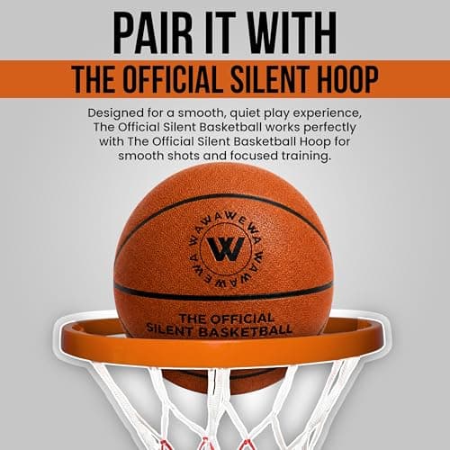 WAWAWEWA The Official Silent Basketball Size 7 (29.5") Uncompressed Fully Inflated – Ready to Play Indoor Basketball for Quiet Dribbling – Grooved Airless Indoor Training PU Foam Basket Ball All Ages - Thumbnail 6