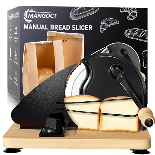 Upgraded Manual Bread Slicer for Homemade Bread with 20 Bags and Acrylic Cover, Adjustable Thickness Bread Cutter, Sourdough Slicer Serrated Blade with Scale Line and Suction Cup for Baguettes - Image 1