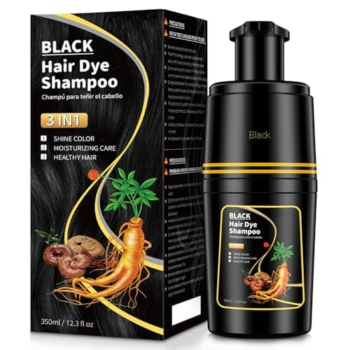 IIIMEIDU Black Hair dye Shampoo 3 in 1, Natural Hair Color Shampoo for Gray Hair, Tinte Para el Cabello for Women and Men 100% Grey Coverage, 350ml - Image 1