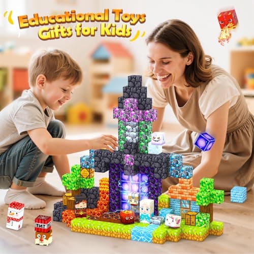 200PCS Magnetic Blocks - Build Mine Magnet World, Magnetic Building Blocks for Kids Ages 4-6 6-8 8-12, STEM Educational Sensory Toys for Boys & Girls, Birthday Toys Gifts for Kids - Thumbnail 4
